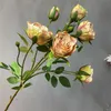 Eén faux bloem lange stengel herfst rozensimulatie retro rosa voor bruiloft centerpieces 8 kleuren beschikbaar