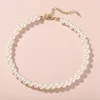Pearl Necklace Choker Plain Simple Elegant Thickness 0.6 cm and 0.8 cm simple temperament fashion small fresh