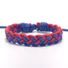 Bracelet Vintage en corde de coton bleu pour femmes et hommes, tissage porte-bonheur, réglable, à la main, bijoux de Couple