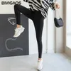 Bivigaos Frauen Jeans Stifte Hosen Sand gewaschene Stretchjeans Leggings Koreanische Tasche rote Linie Leggings Magic Black Grey Jeggings 220624