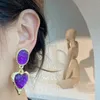 Dangle & Chandelier 2022 Fashion Vintage Irregular Resin Heart Drop Earrings For Women Girls Elegant Pearl Metal Pendientes Jewelry GiftsDan