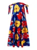 Kadınlar yaz elbisesi vonda vintage fırfır basılı parti maxi uzun dres zarif sundress seksi kolsuz parti femme robe 220530
