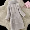 Luxury Faux Fur Coats Large Size 5XL Women Winter Thick Long Jacket New Fashion Fake Collar Outerwear T220716