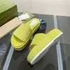 2022 Classic Mens Woman Sandals Luxury Floral Damask Slippers Velvet Upper Platform Slides Slides Designer Gear Sole Loafers Scuffs Sandal with Box Size 35-44