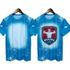 US Men Women Party Supplies Sublimation Shirts Bleached Transfert Heat Transfert Vier