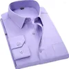 Men's Dress Shirts Solid Plain Business Men Social Square Collar Long Sleeve With Chest PocketMen's Men'sMen's Vere22