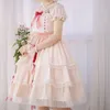 Women's Blouses & Shirts Summer Japanese Lolita Pink Blouse Women Cute Vintage Ruffles Short Sleeve Crop Tops Female Kawaii JSK Cosplay Prin