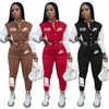 2022 Designer Baseball Uniforme Tenues Survêtements Deux Pièces Ensemble Femmes Sexy Patchwork Couleur Poche Articles En Gros pour Entreprise K148