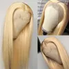 30 pouces de long brésilien os droite perruque de cheveux humains 360 dentelle frontale miel blonde perruques synthétiques pour les femmes noires