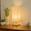 Lampes de table USB rechargeable LED lampe de bureau interrupteur tactile à distance bois style japonais abat-jour en tissu chaud luminarias decorativas atable