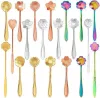 8 Pcs Set Vintage Stainless Steel Spoon Flower Shaped Coffee Tea Stirling Spoon Ice Cream Cake Dessert Tableware sxjun7