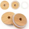 Bamboo Mason Jars Lids 70mm 88mm Wide Mouth Reusable Jar Beer Canning Caps Kitchen Accessories