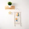 INS Nordic Bohemian Woven Tapestry Tassels Photos Hairpins Storage Organizer Baby Girls Hair Clips Holder Wall Hanging Ornaments
