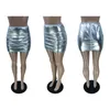 Röcke Sexy Mini Frauen 3D Streifen Dünne Elastische Frühling Casual Fashion Sliver Zip Street Party ClubwearSkirts