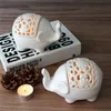 Creative ceramic candle holder Nordic style hollow elephant candle stand elegant crafts for home decoration