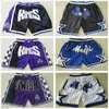 All Team Just Don Basketball Shorts Retro LosrAngelesrLakersrShort Sport Purple Black White Yellow Hip-Pop Pants With 290t