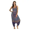 Helisopus Wijde pijpen Bohemian Jumpsuit Mandala Print Dames Halter Laag Kruis Casual Losse Jumpsuit Strand Casual Jumpsuit Dames 2203233I