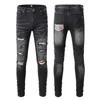 Mens designer jeans för man mager svart rip rock denim smal rak nöd cyklist vit stjärna hip hop motorcykel blå grå avsmalning ripad lång med hål 20SS