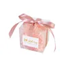 Emballage cadeau Transparent PVC faveurs de mariage boîte Souvenirs avec ruban bébé douche bonbons sacs fête décoration cadeau