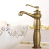 Robinets de lavabo de salle de bain Robinet de lavabo Bronze antique Lavabo monotrou sous comptoir et style européen rétro froid