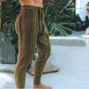Pantaloni da uomo autunno inverno uomo moda slim fit lavorato a maglia pantaloni da jogging con cerniera casual vita media coulisse 2022 streetwear