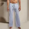 Men's Sleepwear Sleep Sleep Bottoms pijama calça calçada de baixa cintura de baixa cintura