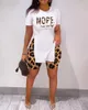 Designer Tracksuits Sexy Casual Short Sleeve Leggings Outfits Fashion Print Ladies Split Loose T Shirt Two Pieces Set