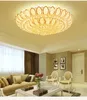 Americn Lotus Crystal Ceiling Lights Fixture Modern Golden Ceiling Lamps European Palace Hanging Lamp Lustres Surface Mounted LED 3 White Light Dimmable Dia120cm