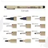 Sakura syringe pen Micron Markers Writer Brush Different Tip Black Fineliner Sketching Pens Office School Stationary Tools WH0239