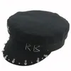Simple RB Hat Women Men Street Fashion Style sboy Hats Black Berets Flat Top Caps Men Drop Ship Cap 220511