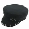 Simple RB Hat Women Men Street Fashion Style sboy Hats Black Berets Flat Top Caps Men Drop Ship Cap 2205112247