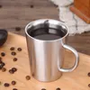 Coffee Mugs 350ml Portable Stainless Steel Double-Layer Coffee Cup Double Wall Water Cups Heat-insulated Anti-scald Beer Mug Coffee-drinkware Gift ZL0953