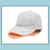 32 couleurs LED casquette de baseball éclairée Glow Club Hip-Hop Golf chapeau de danse fibre optique casquettes lumineuses réglable Dda734 Party Drop Delivery 202