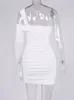 Asia Mesh Corset Dress Cut Up Bone Patded Zipper 2 -laags Asymmetrische Mini Bodycon -jurk met één mouw sexy vrouw Vestidos 220511