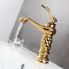 Gisha Deck Mount Bathroom Basin Basin Gold Faucet Brass with Diamond/Crystal Body Tap New Luxury Single HandleとCold Tap 2G1006261Y