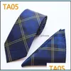 Noeuds papillon Accessoires de mode Cravate Set Cravate Mouchoir Mens Paisley Plaid Business Neckwear Ascot Shirt Accessories1 Drop Delivery 2021 V