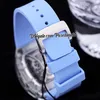 2022 Transparent Case Pablo Mac Donough Miyota Automatic Mens Watch Black Skeleton Dial Blue Rubber Strap Super Edition Puretime01 5301B2