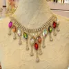 Colares pendentes de boa qualidade de luxo de luxo glass strass colar jóias de cristal de jóias de jóias de jóias de jóias de noiva Sidn