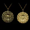 Populaire film- en tv -pirat van Caribbean Aztec hetzelfde schedelpatroon gouden munten ketting rondom