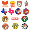 50pcs/set Texas Series Charms 2D Soft Plastic Cartoon Shoe Accessories Decorations Decorations Digning Pintons Shoe Charm Buckles Fit Kids Sandals