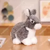 23cm 귀여운 푹신한 토끼 장난감 아이들을위한 생명처럼 생명 같은 토끼 동물 봉제 인형 어린이 부드러운 베개 좋은 생일 선물
