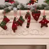 Decorazioni natalizie Albero di Natale Pendenti Calze creative Stampelle Regali Scene Costumi per la festa 12 pezzi / lotto kerst 201027