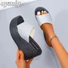 Sandals and slippers women's summer outer wear fashionable new one word wedge heel platform high heel platform shoes sandals Y220421