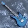 투명 한 블루 음악 남자 JP6 일렉트릭 기타 최고 품질 John Petrucci 서명 음악가 6 문자열 사용자 지정 Guitarra 볼트 목에