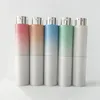 Bouteilles de parfum de couleur dégradée de 8ml, sous-bouteille rotative portable en aluminium anodisé, spray hydratant, bouteille en verre vide