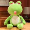 1Pc 3055Cm Cute Plush Frogs Stitng Tongue Toy Cuddles Peluche Soft Frog Baby Toy Cumpleaños Regalo de Navidad para ldren J220729