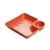 Household Sundries Large dumpling plate with vinegar plate PP divided plates Japanese tableware square dumpling tray