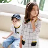 Vestiti da ragazza Ragazzi Top Ragazze Kid Baby Dress Plaid Teen Primavera Estate Bambini Vestiti di cotone Fratello e sorella da 2 a 14 anni # 7000Girl's