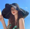 Sombreros de pescador para mujer a la moda, para fiesta al aire libre, para evitar el sol, sombrero plegable de ala súper grande de verano