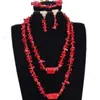 4ujewelry African Costume Nigeria Coral Beads Halsbandsmycken Set Bridal Jewelery Set Orange 220726